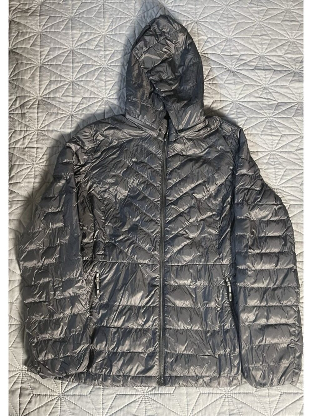 32 Degrees Women's Ultra-Light Packable Down Jacket Puffer Black Hybrid XL